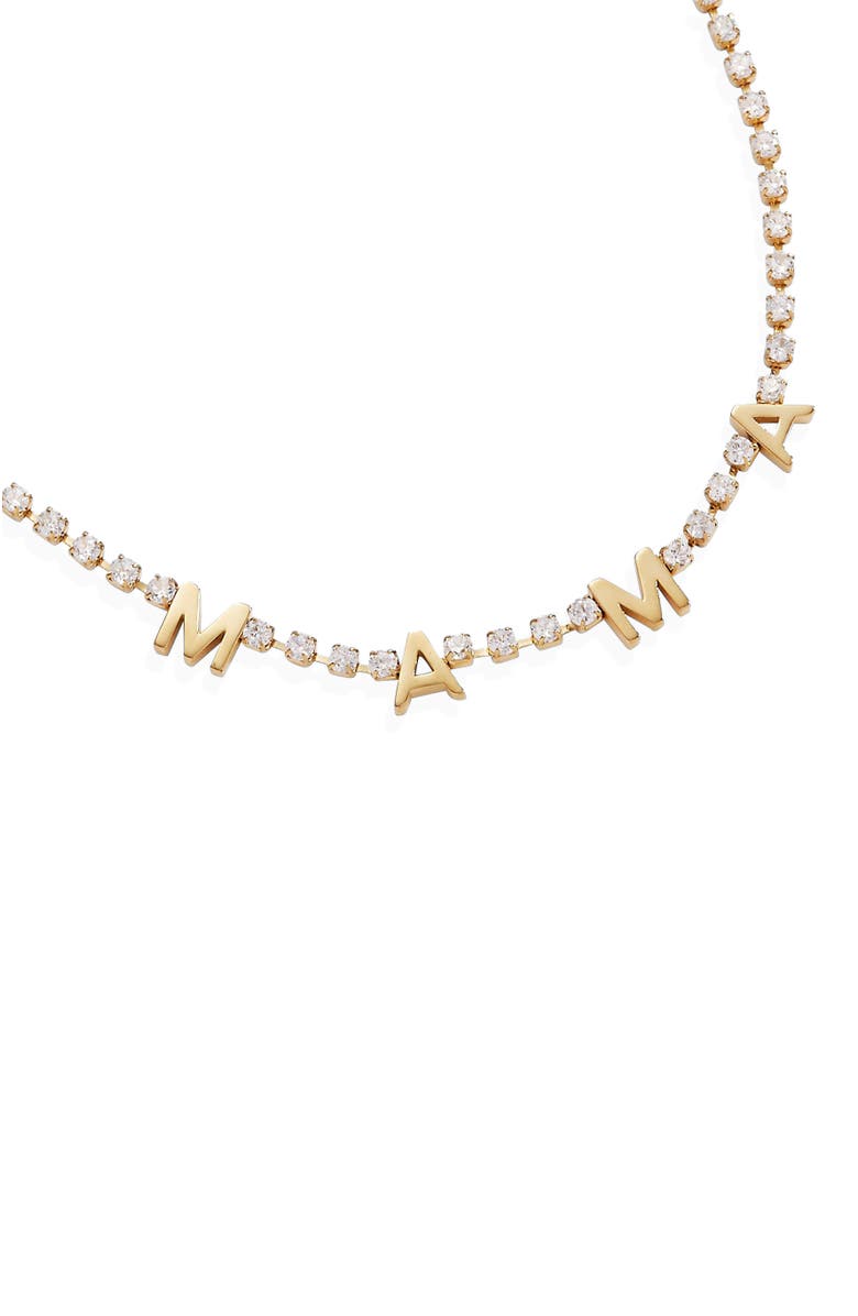 Alex and Ani Mama Crystal Tennis Necklace, Alternate, color, Gold