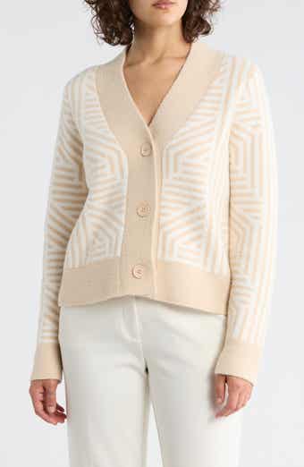 CYRUS Geometric Button Front Crop Cardigan