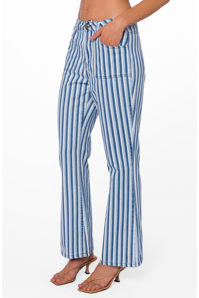 Sloane High Rise Flare Jeans, Alternate, color, BLUE STRIPE