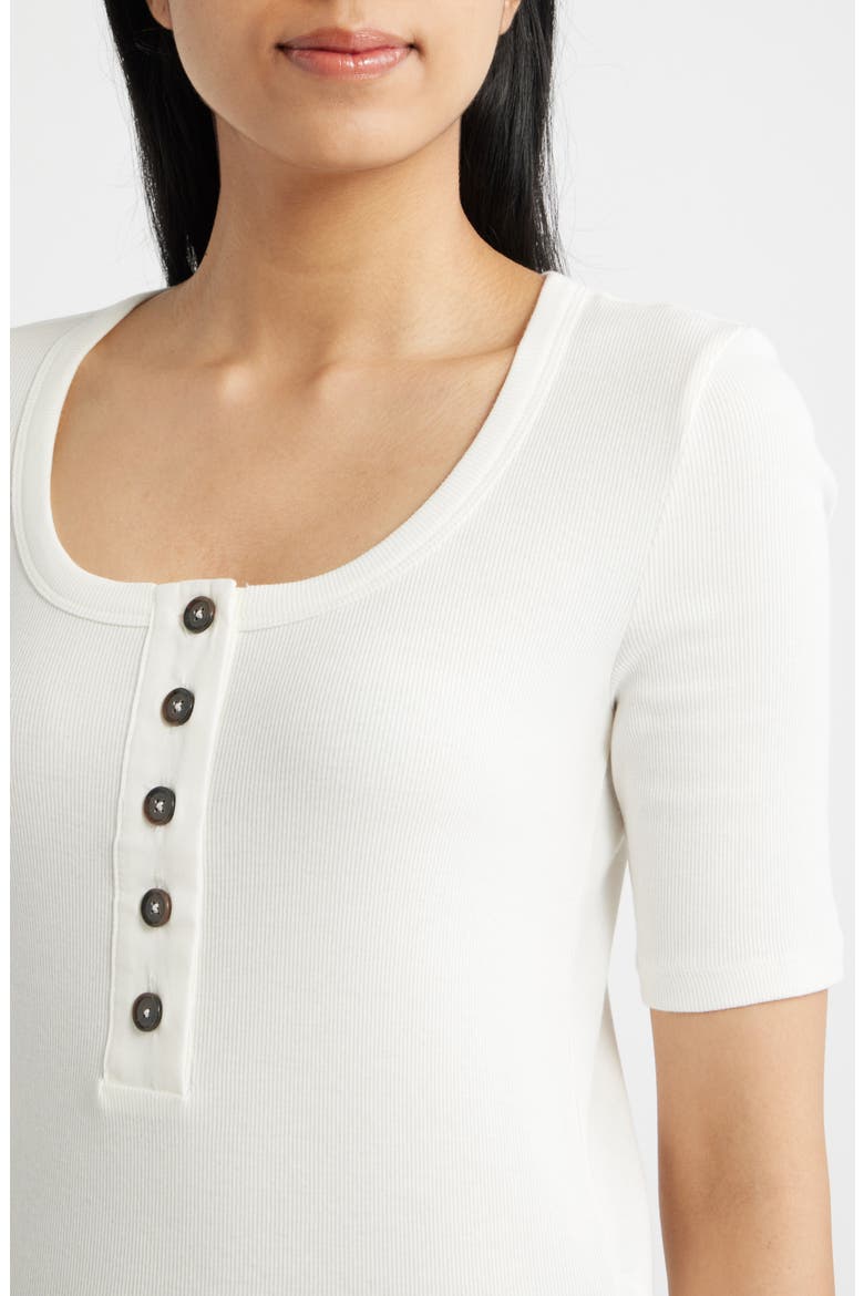 Henley Tee, Alternate, color, COCONUT MILK