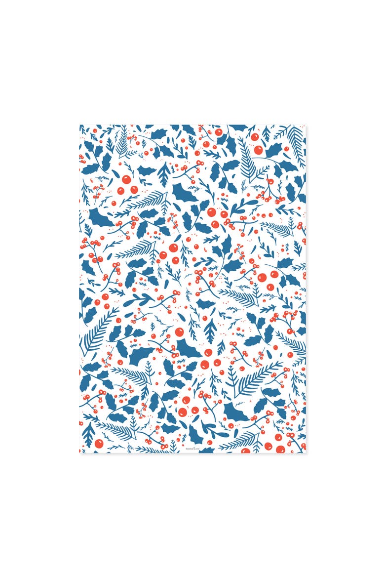Two-Sided "Jolly Blues" Heavyweight Christmas/Holiday Gift Wrap, Alternate, color, Multicolored