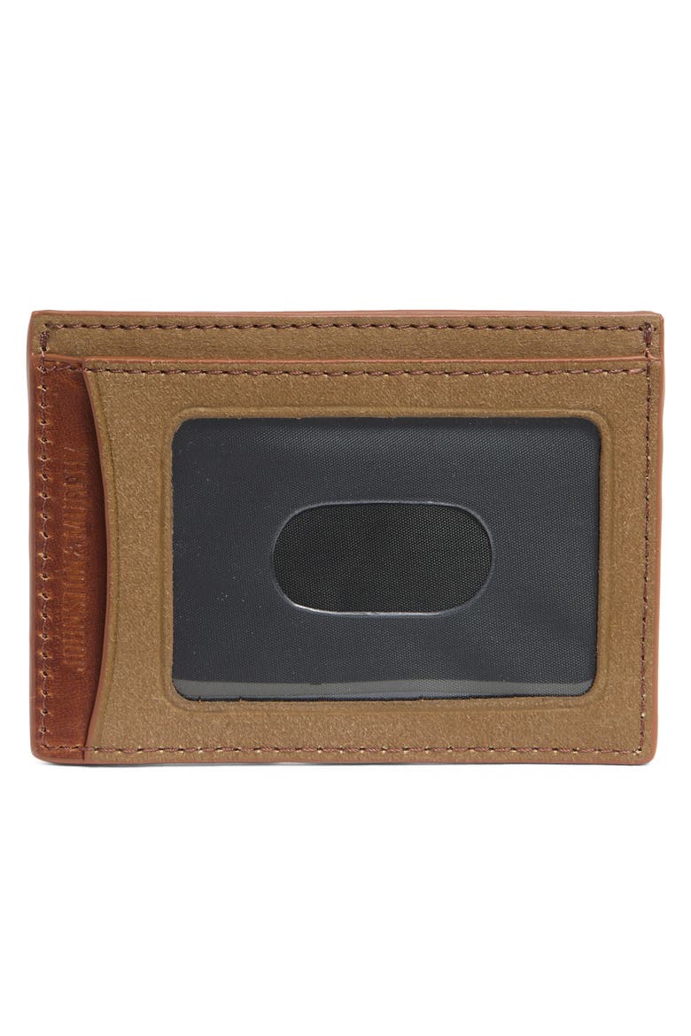 Antique Cotton & Leather Card Case, Alternate, color, CAMEL