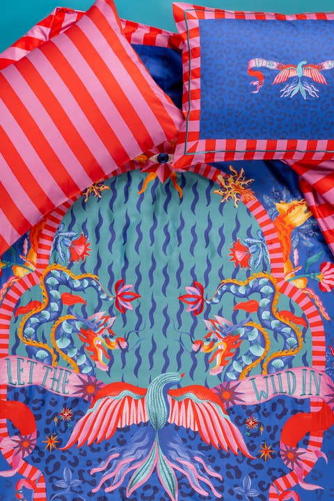 Lahor Embroidered Maximalist 300 TC Cotton Sateen King Duvet Set