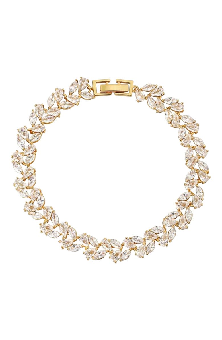 DLORIA Tennis Bracelet with Marquise and Pear Cut Cubic Zirconia, Main, color, 