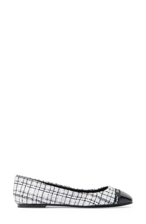 Shop Karl Lagerfeld Paris Zofia Cap Toe Tweed Flat