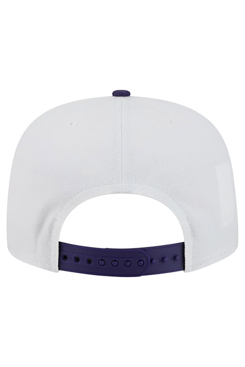 Men's New Era White/Purple LSU Tigers Retro 2019 Peach Bowl Champions 9FIFTY A-Frame Snapback Hat, Alternate, color, White