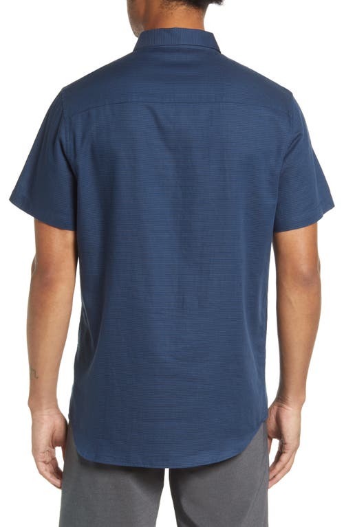 Travismathew Personal Preference Stripe Short Sleeve Cotton Button-up Shirt