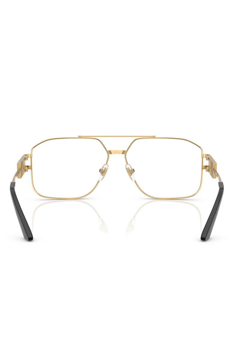 Versace 57mm Irregular Square Optical Glasses, Alternate, color, Gold