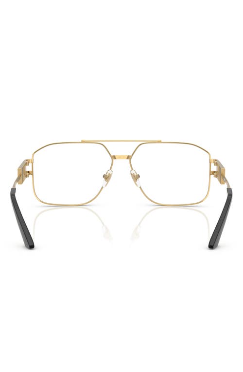 Versace 57mm Irregular Square Optical Glasses In Gold