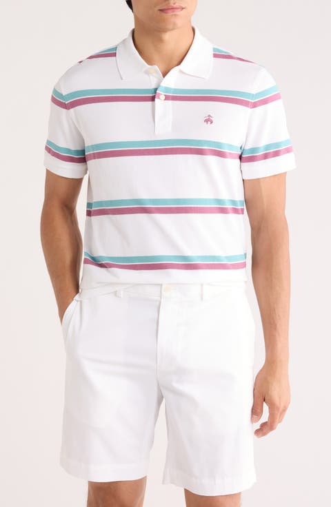 Stripe Slim Fit Piqué Polo