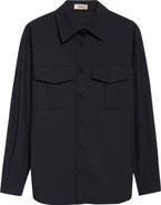 Herno Oversize Lightweight Stretch Blend Button-Up Shirt