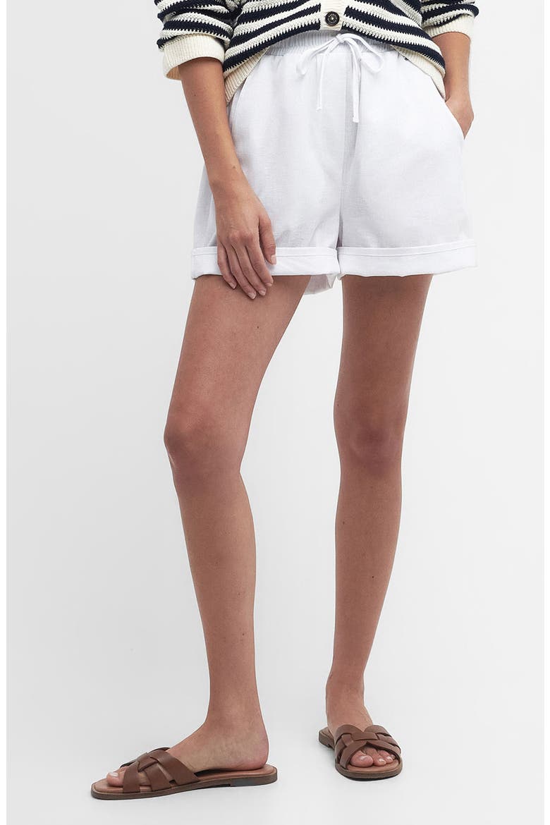 Elsden Tie Waist Shorts, Main, color, WHITE