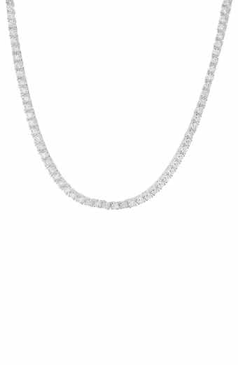 Queen Jewels Sterling Silver CZ Tennis Necklace