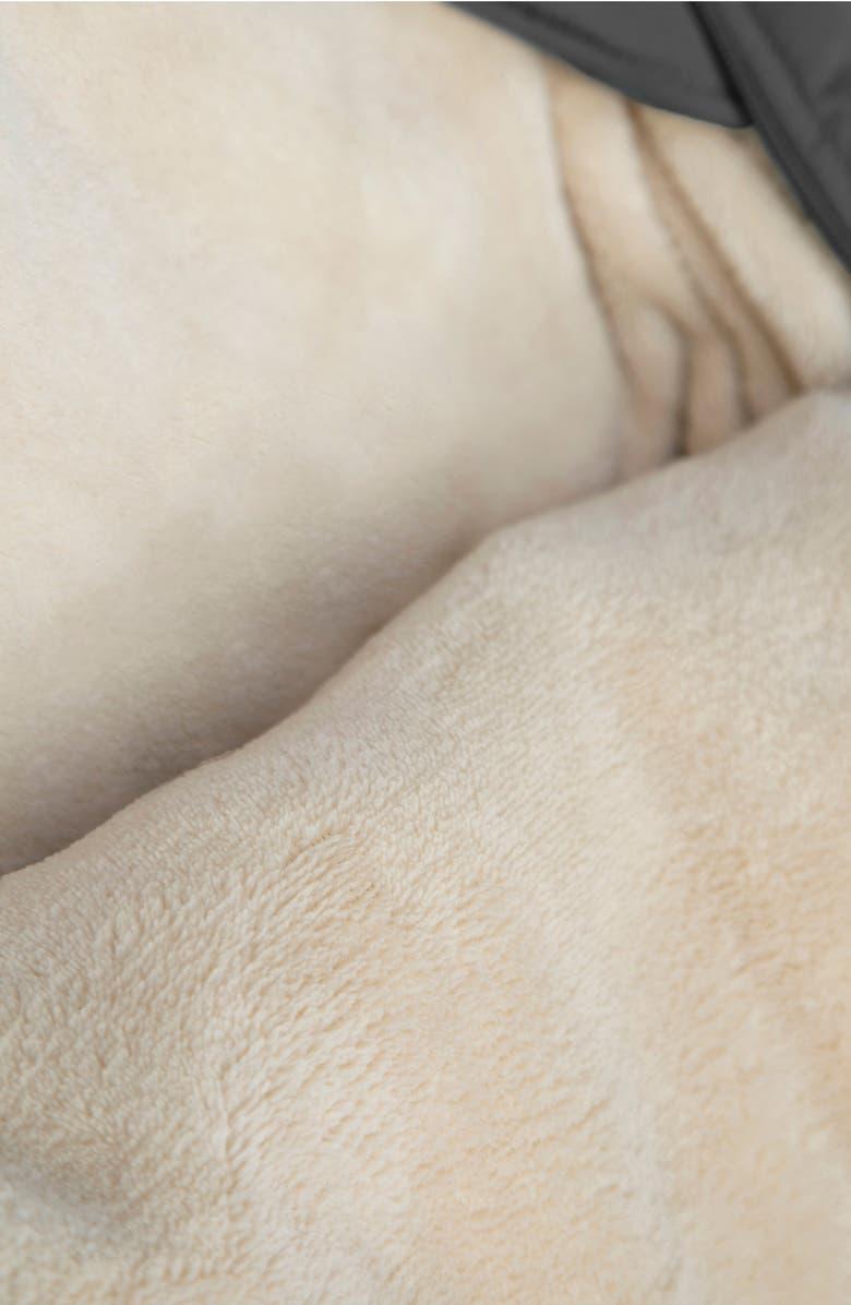 7 A.M. Enfant Benji Water Repellent Hooded Snowsuit with Attached Mittens, Alternate, color, Smokey Quilted