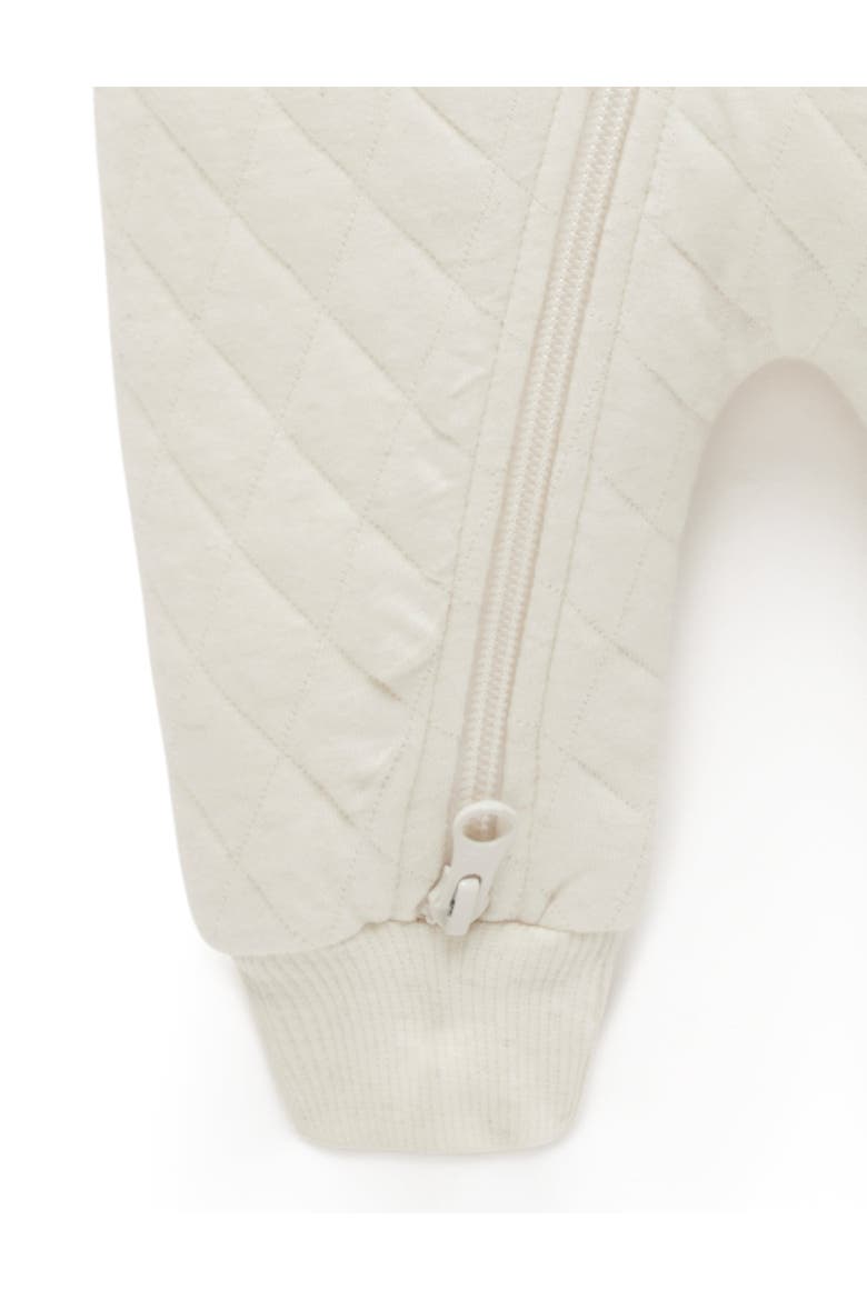 Quilted Hooded Coverall Onsie, Alternate, color, Pale Wheat melange