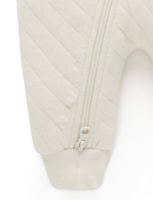 Purebaby Quilted Hooded Coverall Onsie In White