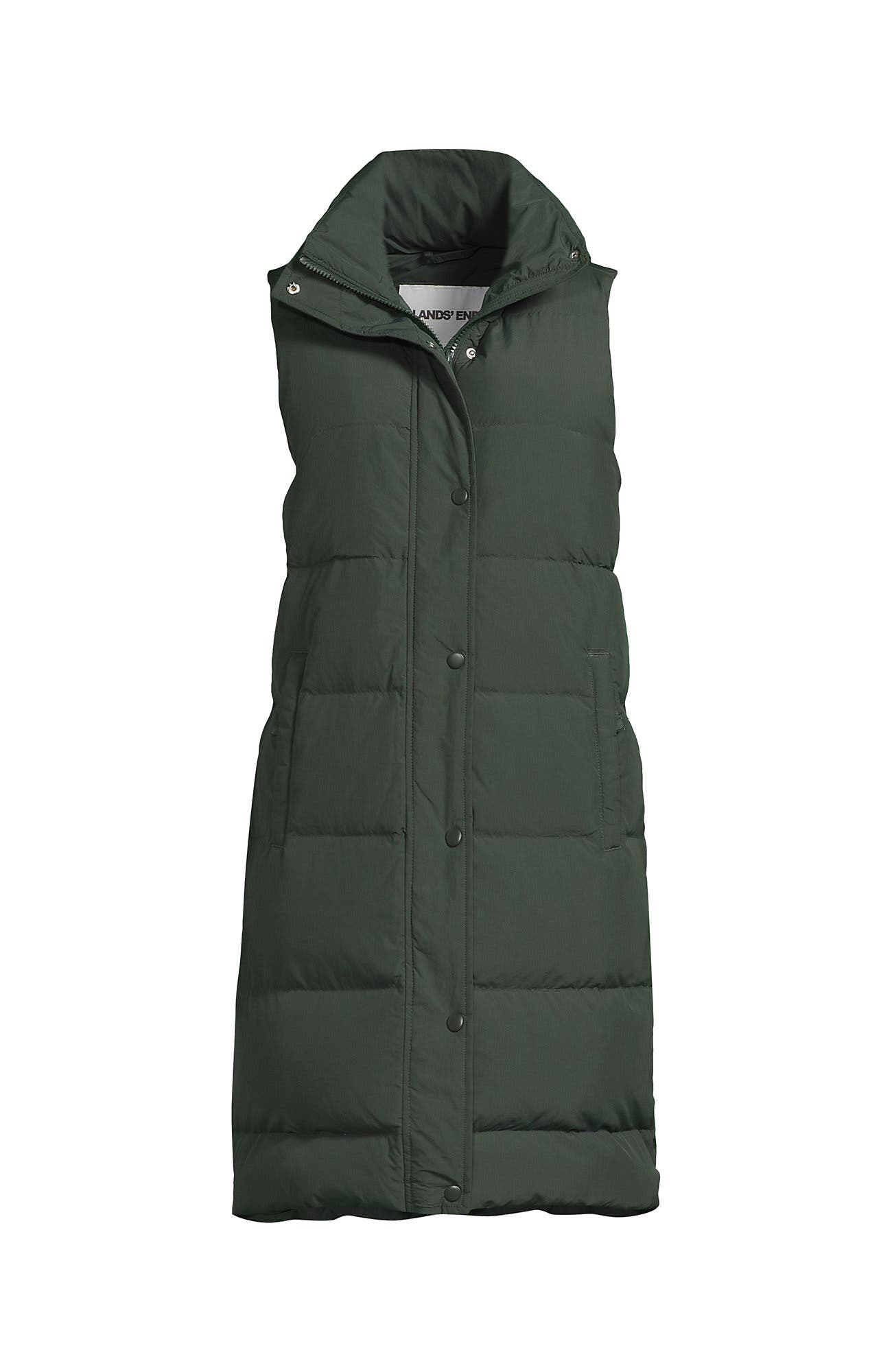 Lands' End Wide Channel 600 Down Puffer Long Vest (Women) | Nordstrom