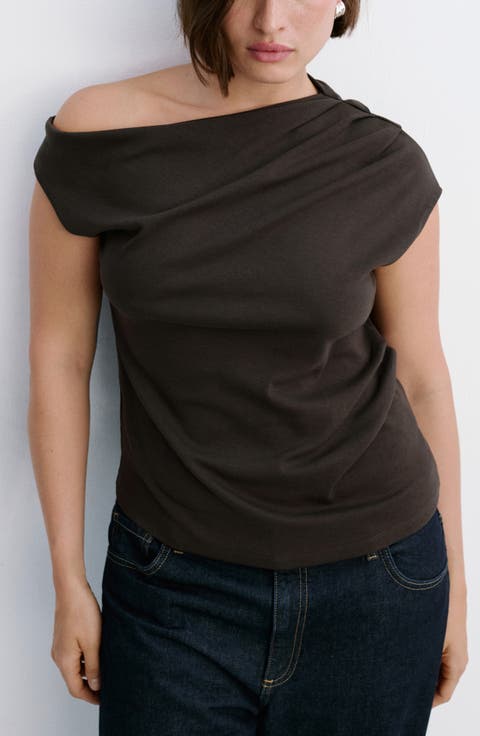 Ruched One-Shoulder Top