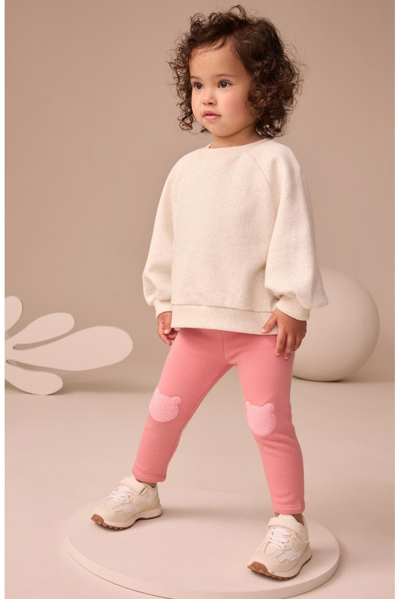 Kids' Bear Knee Patch Leggings, Alternate, color, PINK