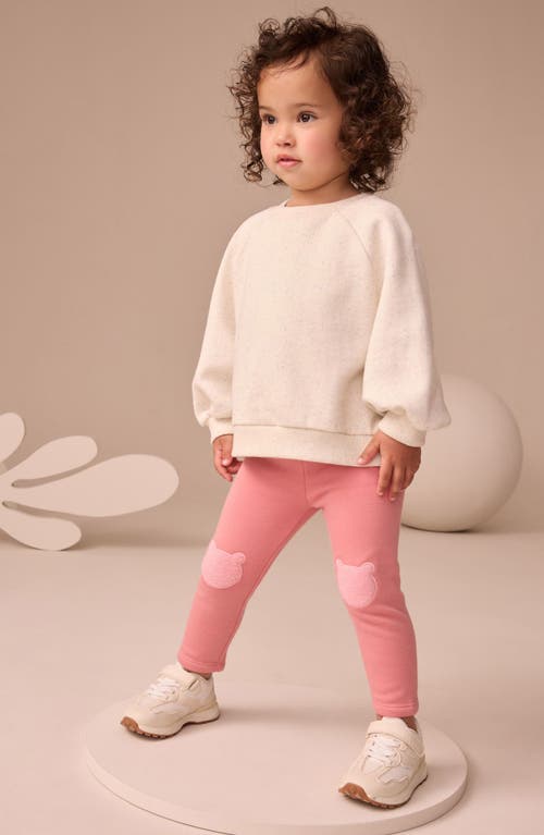 Next Kids' Bear Knee Patch Leggings In Pink