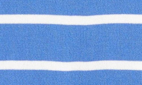 Tahari Asl Stripe Sleeveless Mock Neck Sweater In Pacific Blue Ivory