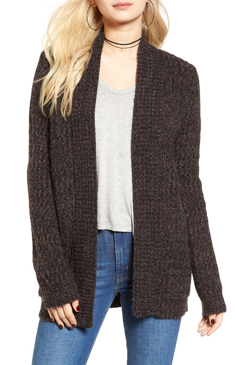 Cotton Emporium Marled Knit Open Cardigan, Main, color,