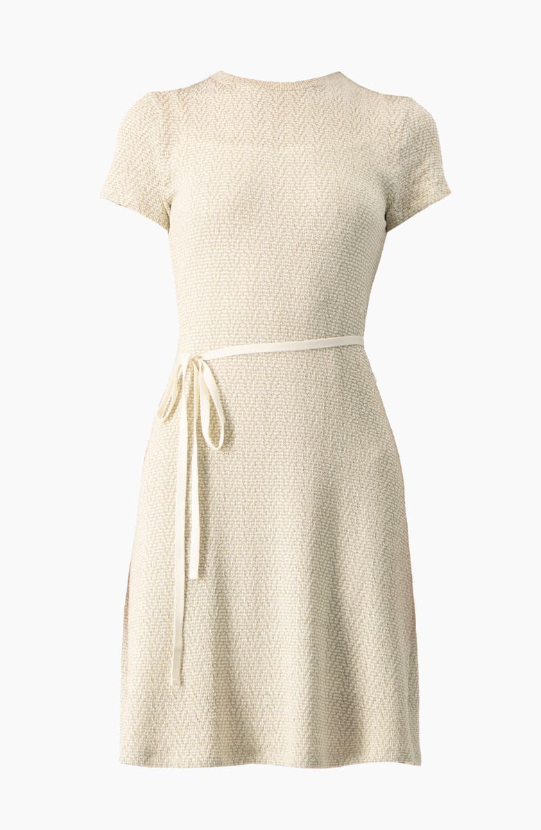 IVONNE Women's Short Sleeve Textured Knit A-Line Dress, Alternate, color, Gold
