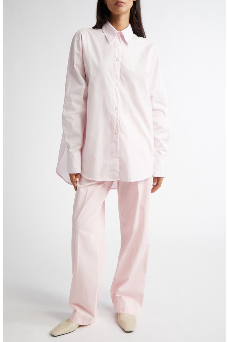 Wide Sleeve Cotton Poplin Button-Up Shirt, Alternate, color, BLOSSOM