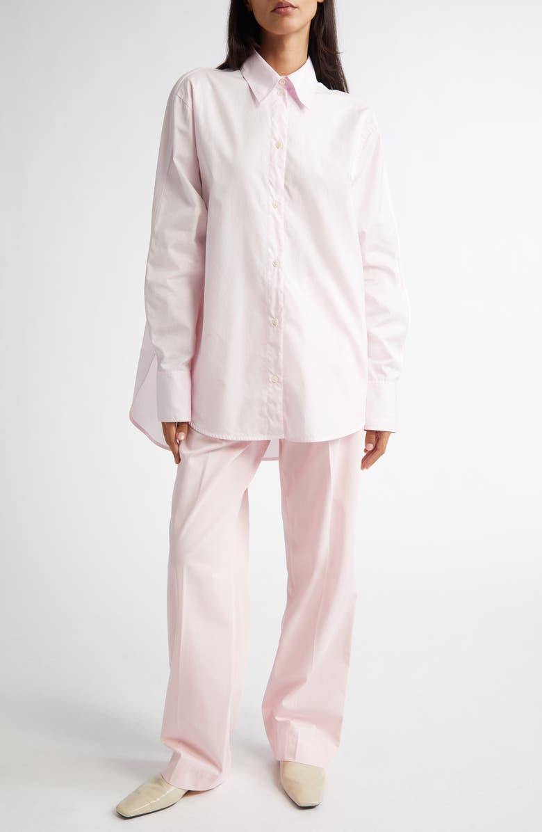 TOTEME Wide Sleeve Cotton Poplin Button-Up Shirt, Alternate, color, Blossom