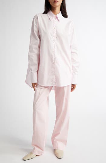 TOTEME Wide Sleeve Cotton Poplin Button-Up Shirt | Nordstrom