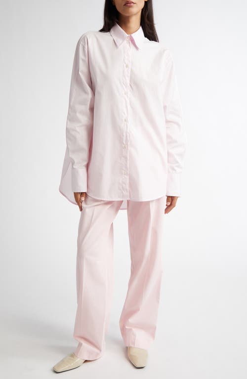 Totême Toteme Wide Sleeve Cotton Poplin Button-up Shirt In Blossom