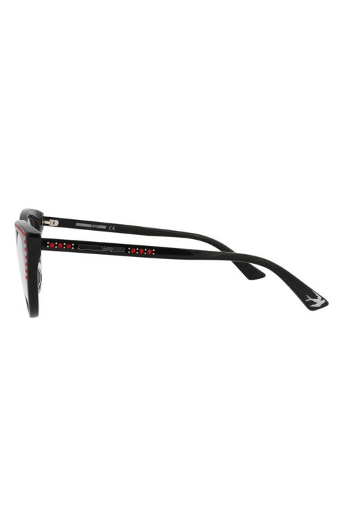 Alexander Mcqueen Mcqueen 51mm Cat Eye Optical Glasses In Black Black Transparent