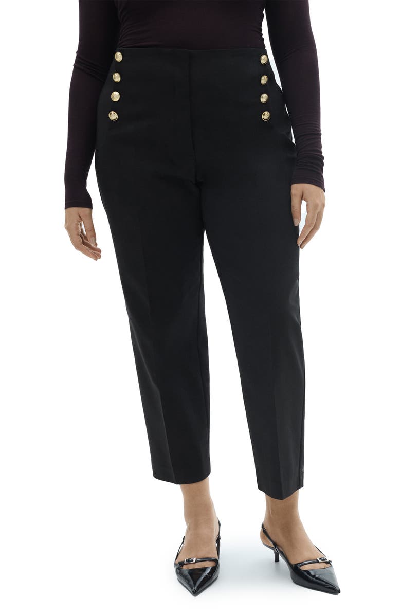 MANGO Button Straight Leg Pants, Main, color,