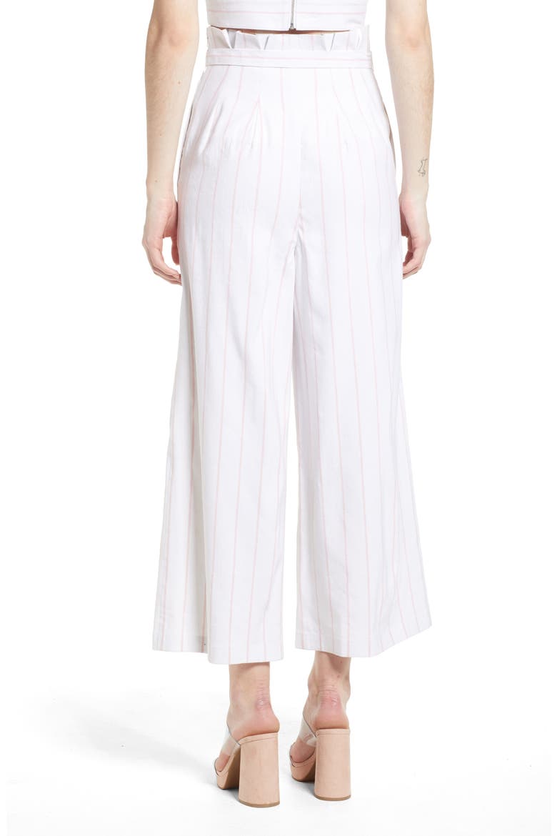 High Waist Crop Wide Leg Pants, Alternate, color, WHITE RETRO STRIPE