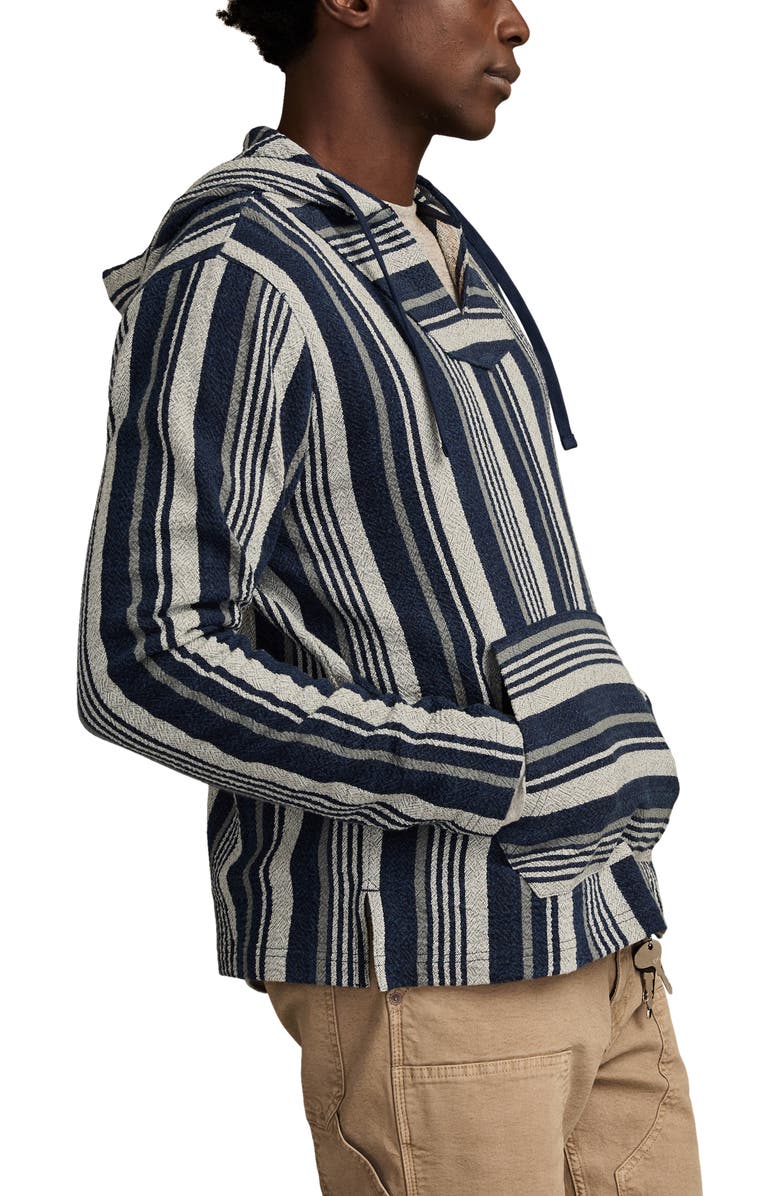 Lucky Brand Baja Stripe Cotton Hoodie, Alternate, color,