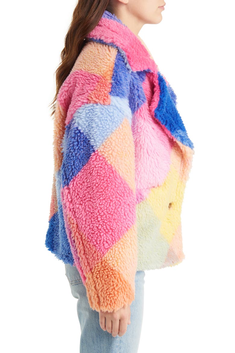 Colorblock Teddy Coat, Alternate, color, HAPPY DAYS