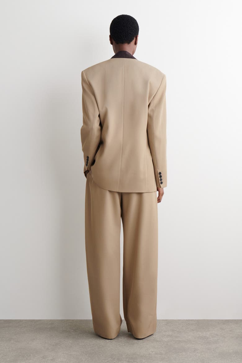 Wool-Twill Straight-Leg Pants, Alternate, color, BEIGE