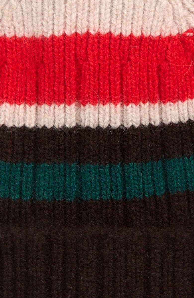 Drake's Stripe Geelongora Beanie, Alternate, color, Brown Ecru Red