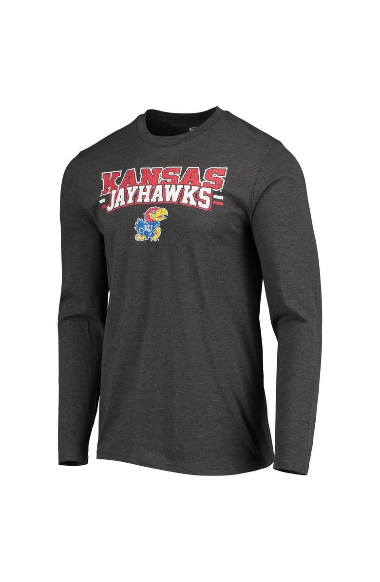 CONCEPTS SPORT Men's Concepts Sport Royal/Heathered Charcoal Kansas Jayhawks Meter Long Sleeve T-Shirt & Pants Sleep Set, Alternate, color, 
