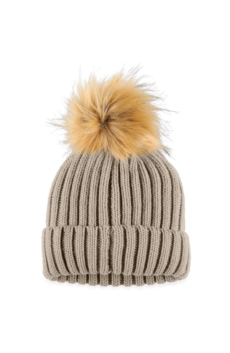 WEAR by Erin Andrews Women's WEAR by Erin Andrews Cream Pittsburgh Penguins Neutral Cuffed Knit Hat with Pom, Alternate, color, 