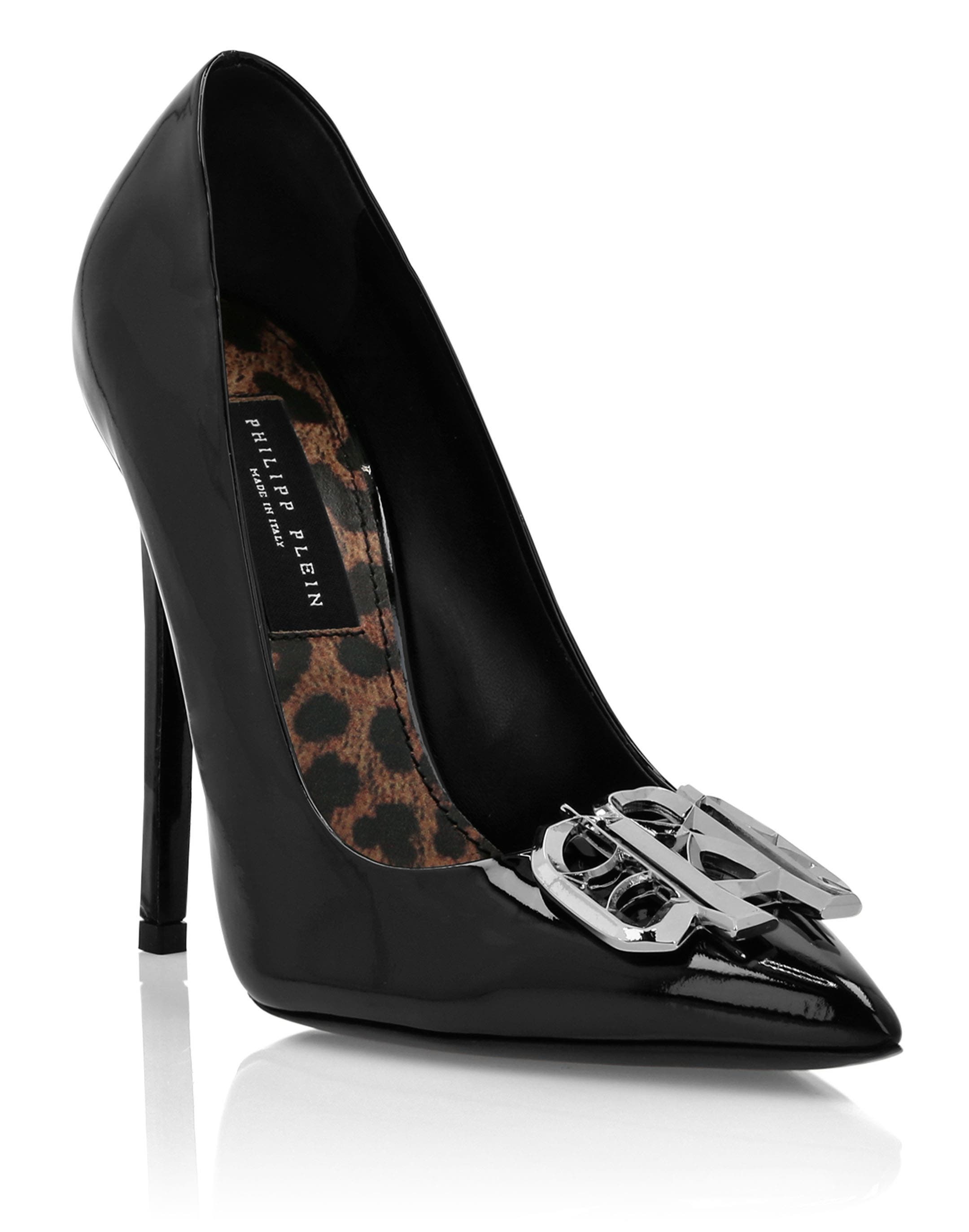Patent Leather High Heels Gothic Plein Women, Main, color, black