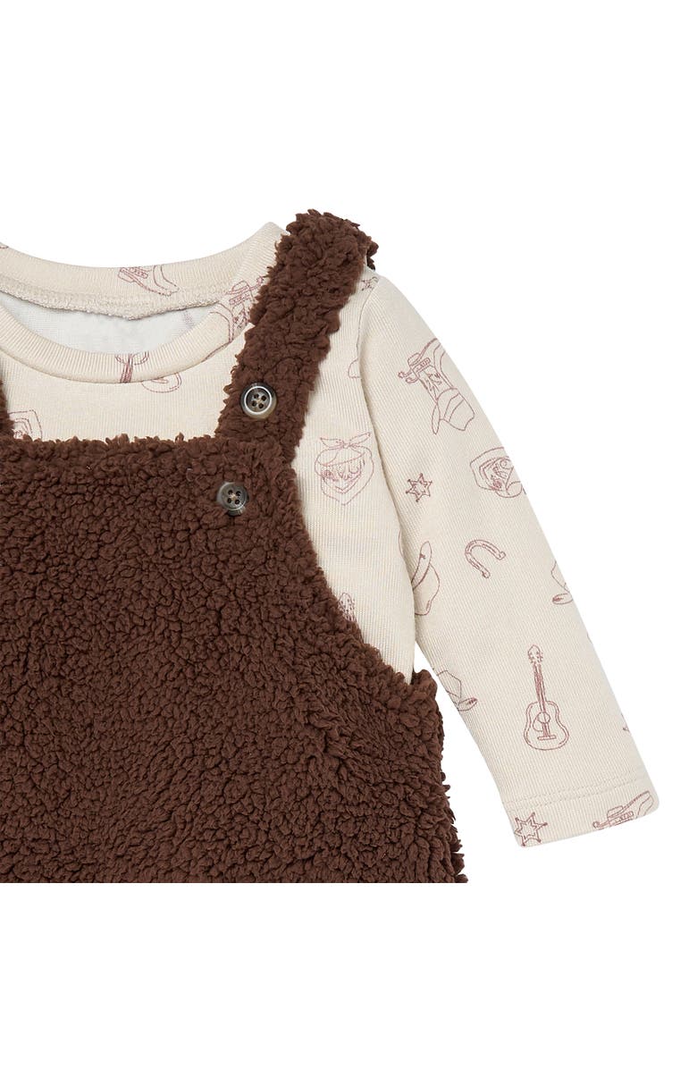 Modern Moments<sup>™</sup> by Gerber Plush Overall and Long Sleeve Top Set, Alternate, color, Rich Brown