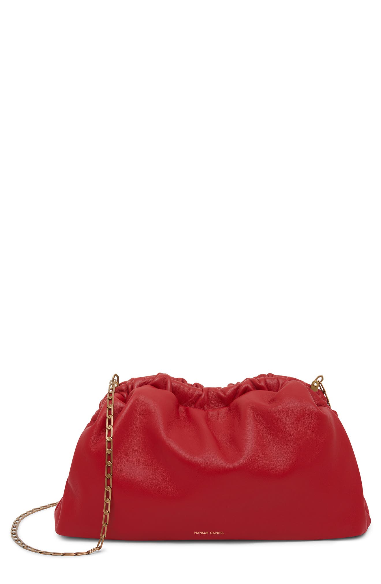 Mansur Gavriel Mini Cloud Chain Leather Clutch, Main, color, 