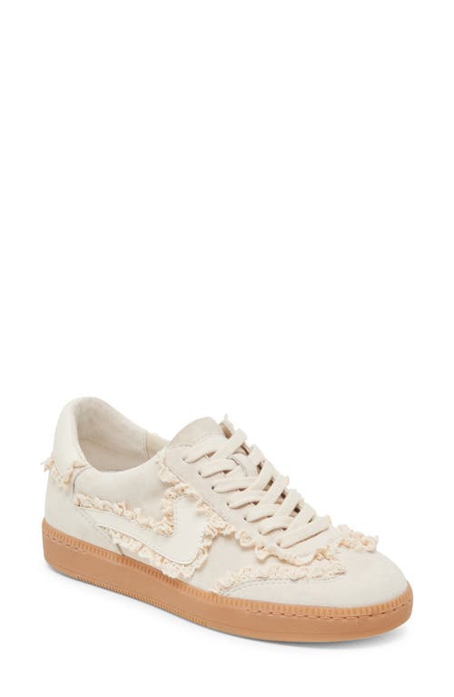 Dolce Vita Notice Lace Trim Sneaker In Ivory Suede