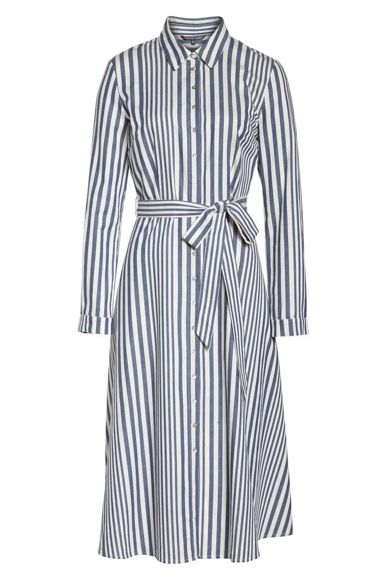 Rachel Stripe Shirtdress, Alternate, color, WHITE/ NAVY