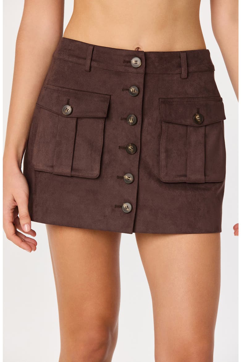 Becky Faux Suede Miniskirt, Alternate, color, TRUFFLE