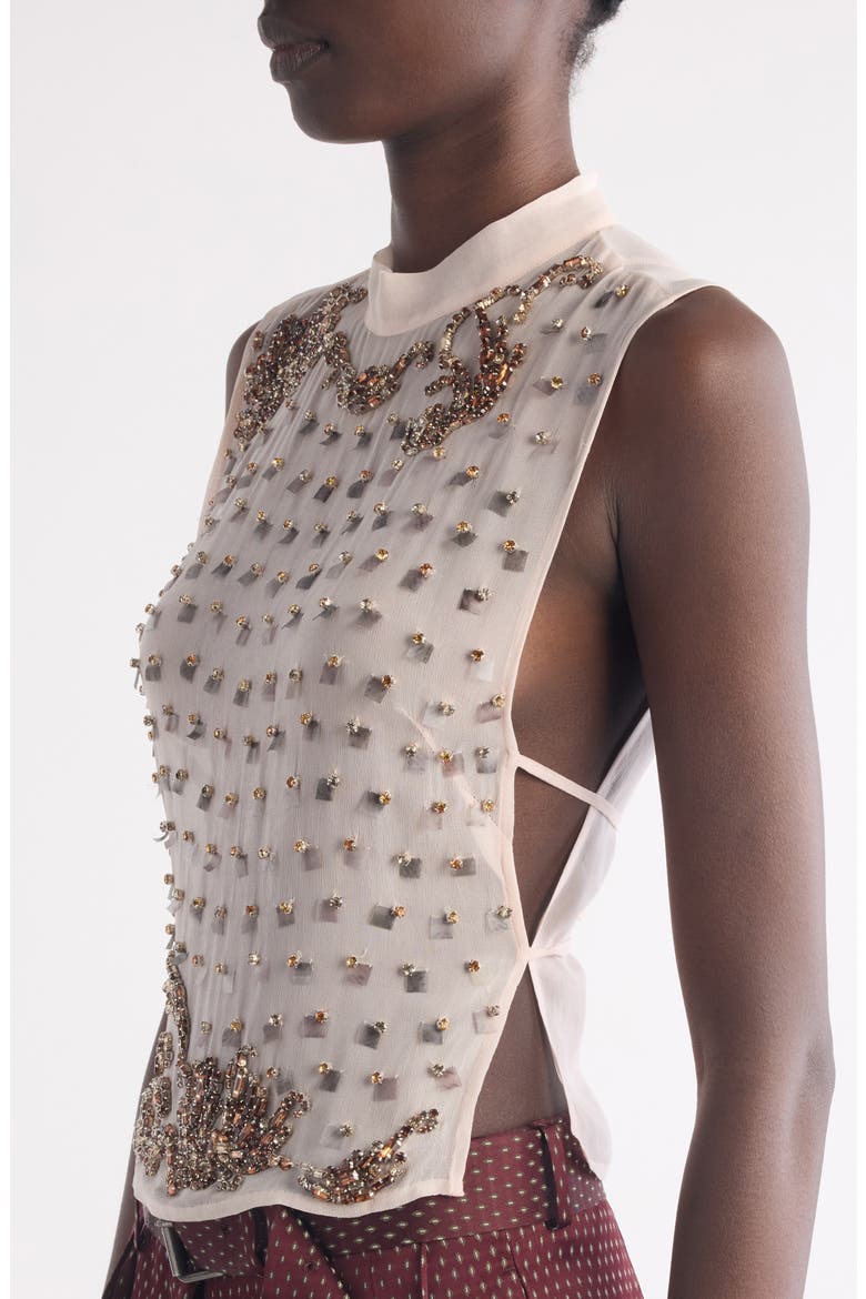 Carmasa Crystal Embellished Sleeveless Top, Alternate, color, BLUSH