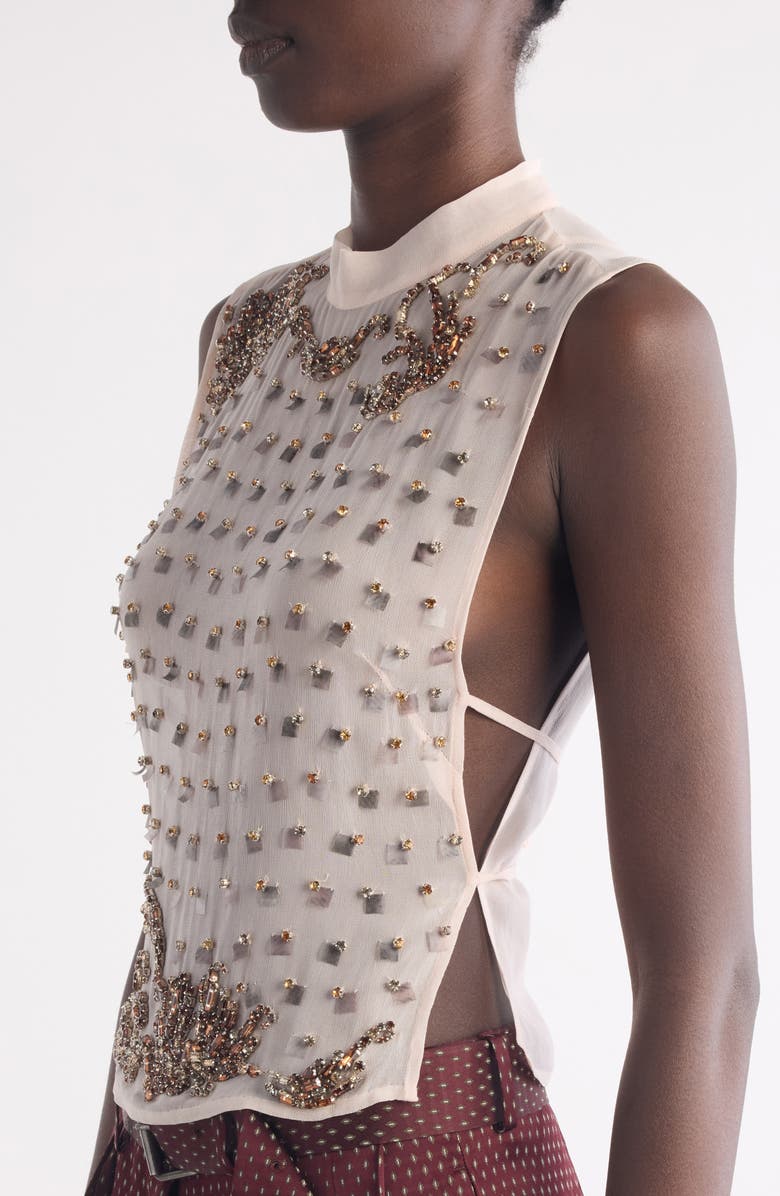 Dries Van Noten Carmasa Crystal Embellished Sleeveless Top, Alternate, color, Blush