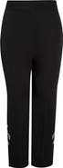 Tahari ASL Crystal Embellished Straight Leg Pants