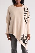 DR2 by Daniel Rainn Asymmetric Floral Embroidered Top